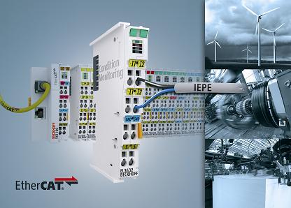 EtherCAT terminali EL3632 IEPE ivme sensörü üzerinden verileri alıyor