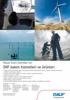 Rüzgar Enerji Santralleri için SKF bakım hizmetleri ve ürünleri