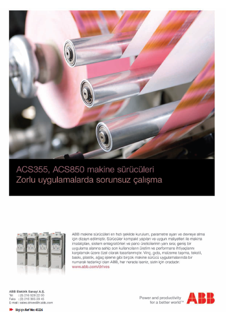ABB; ACS355, ACS850 makine sürücüleri; Zorlu uygulamalarda sorunsuz çalışma