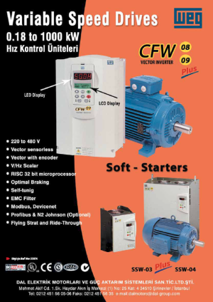 Hız Kontrol Üniteleri 0.18 to 1000kW,Soft Starter