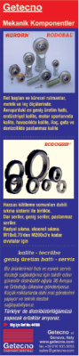 Getecno; Mekanik Komponentler, rot başları, küresel rulmanlar, kilitleme somunları