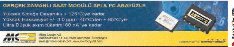Micro Crystal; Gerçek Zamanlı Saat Modülü SPI& I2C Arayüzlü Micro Crystal; Gerçek Zamanlı Saat Modülü SPI& I2C Arayüzlü